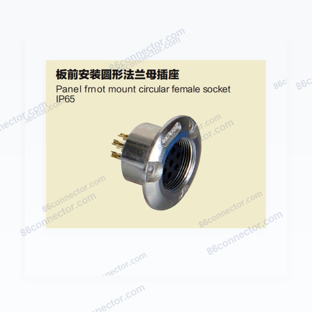 M16F-E1 Panel frnot mount circular female socket/IP65