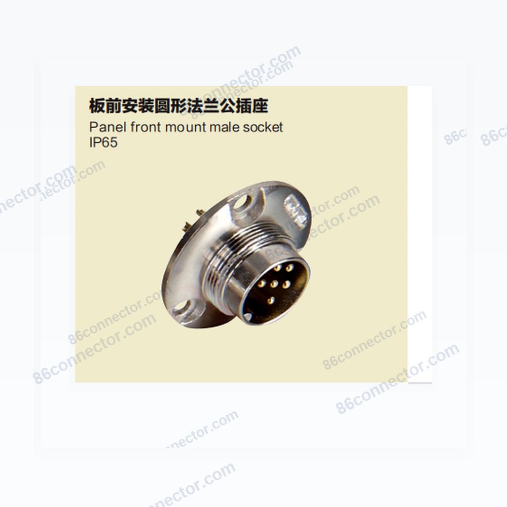 M16-E Panel front mount male socket/IP65