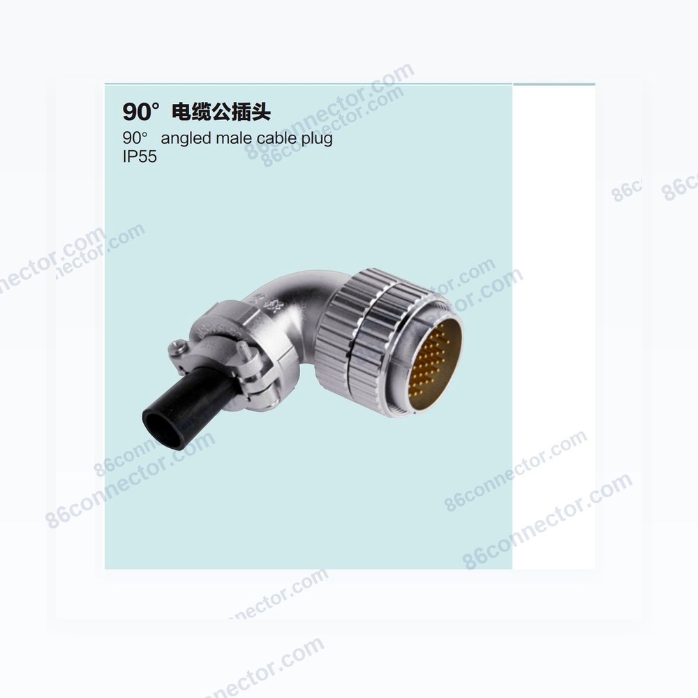 P40F-D 90° cable male plug IP55
