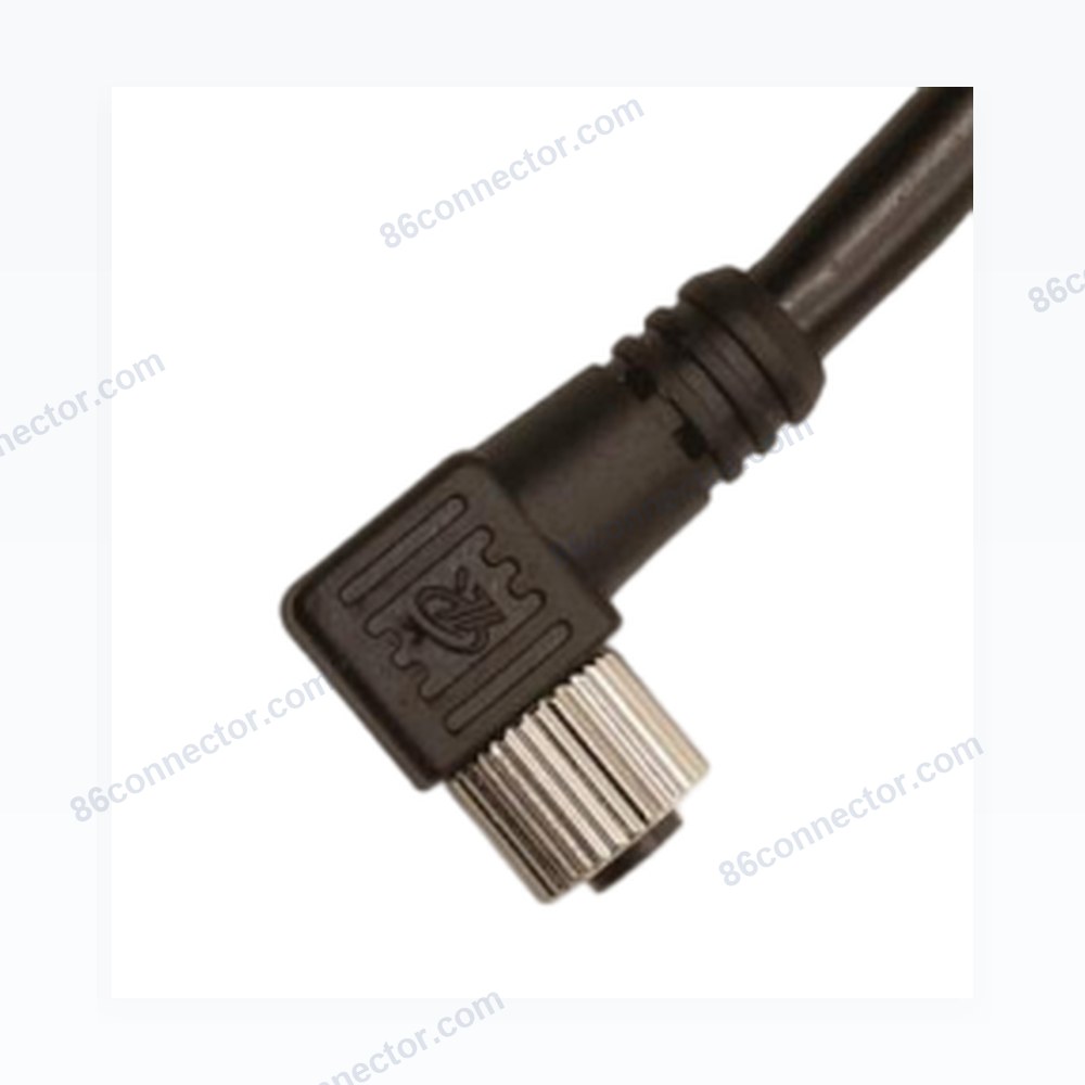 M8-23530 Cast Elbow Right Angle Connector Hole with Cable M8x1/IP67