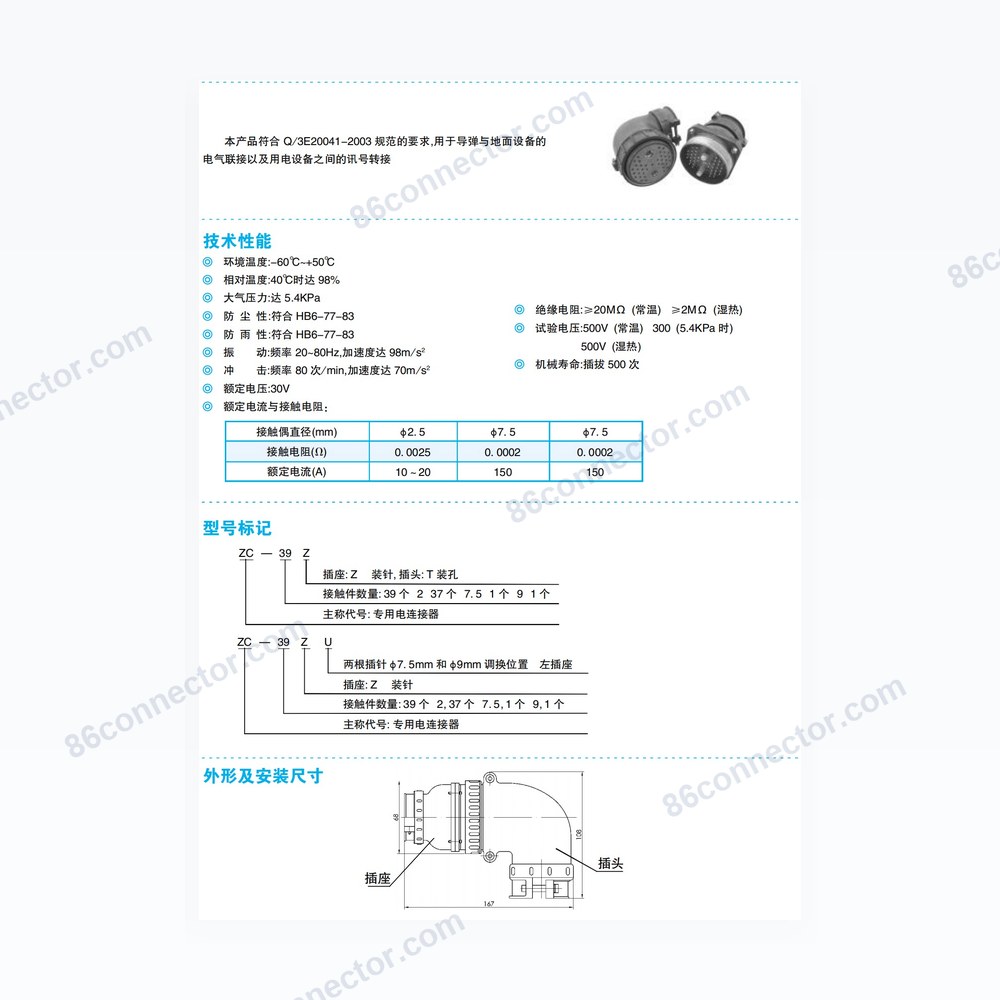 ZC-39 — Dimensions / specs