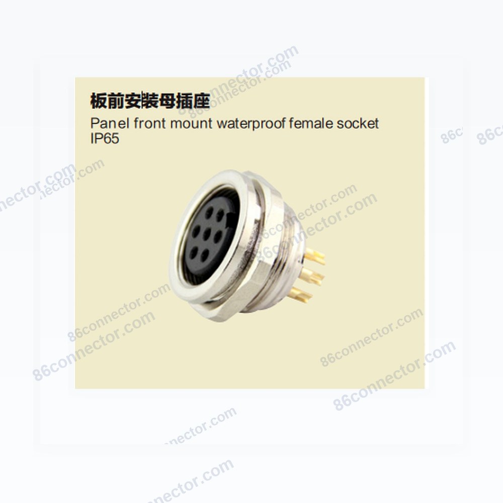 M16F-F1 Panel front mount waterproof female socket/IP65