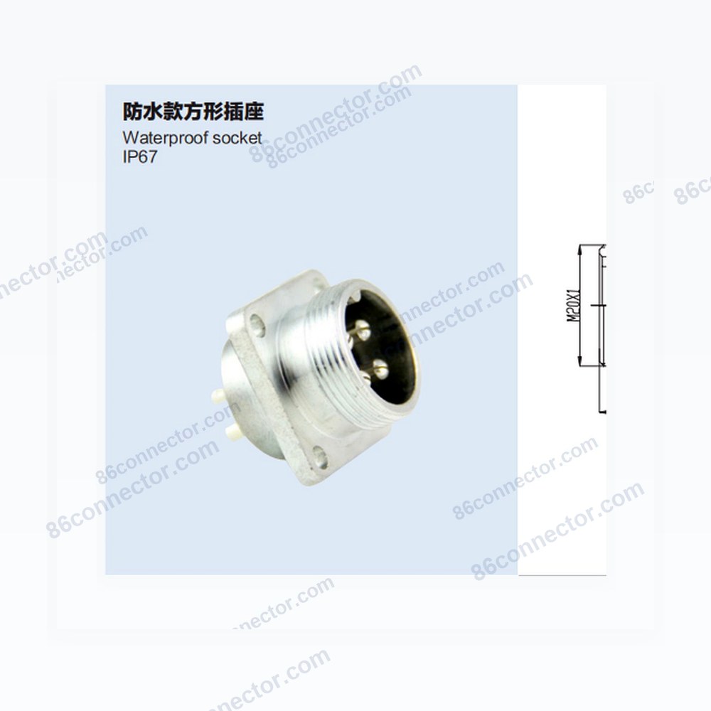 19M-H2 waterproof square receptacle /IP67