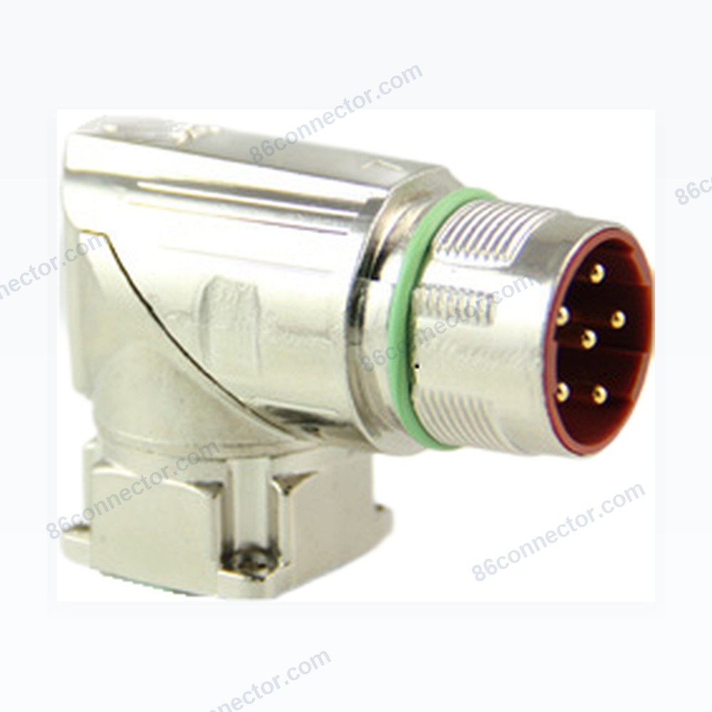 Zinc alloy M23 circular connector — Heavy duty angled receptacle -6-pin-8-pin