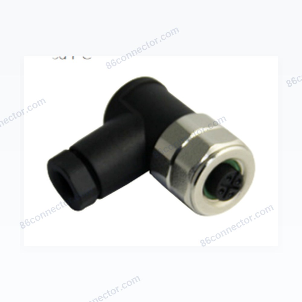 M12PG-D 90° angled PG type female cable plug (PG7/PG9)/IP67-Screw Terminal