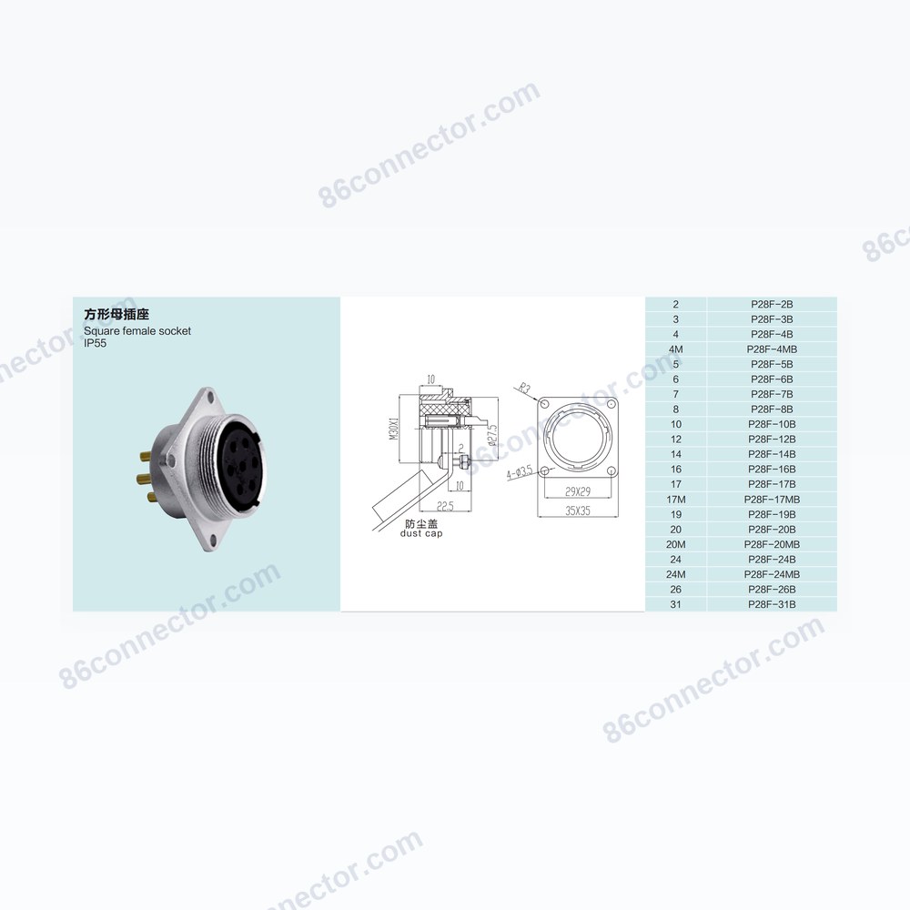 P28F-B — Dimensions / specs