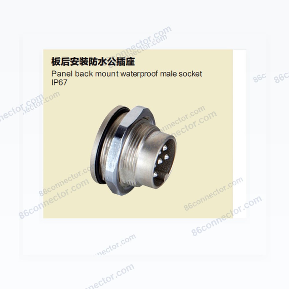 M16-BX Panel back mount waterproof male socket/IP67