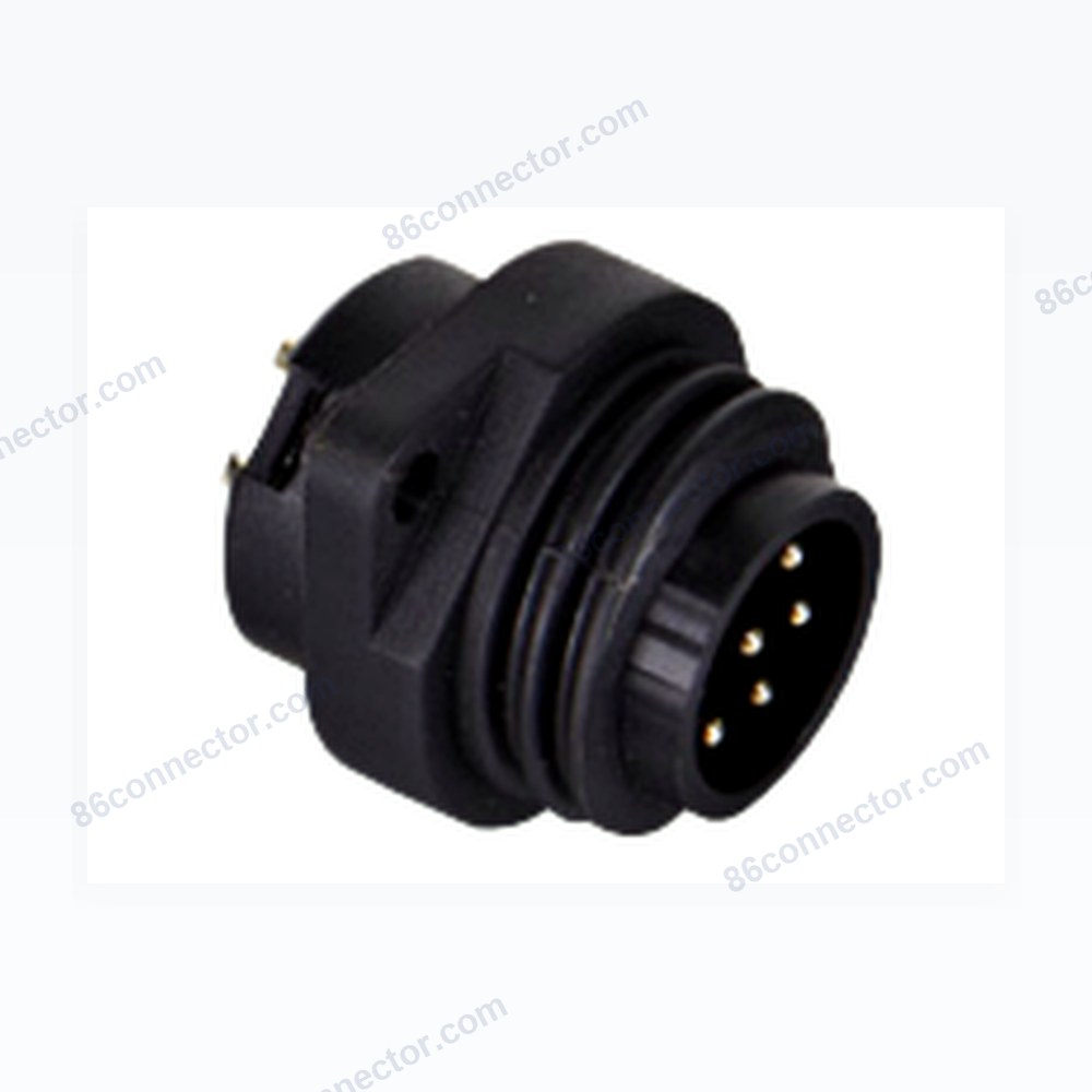 RD24-B2 waterproof male socket 6+PE welding-7pin