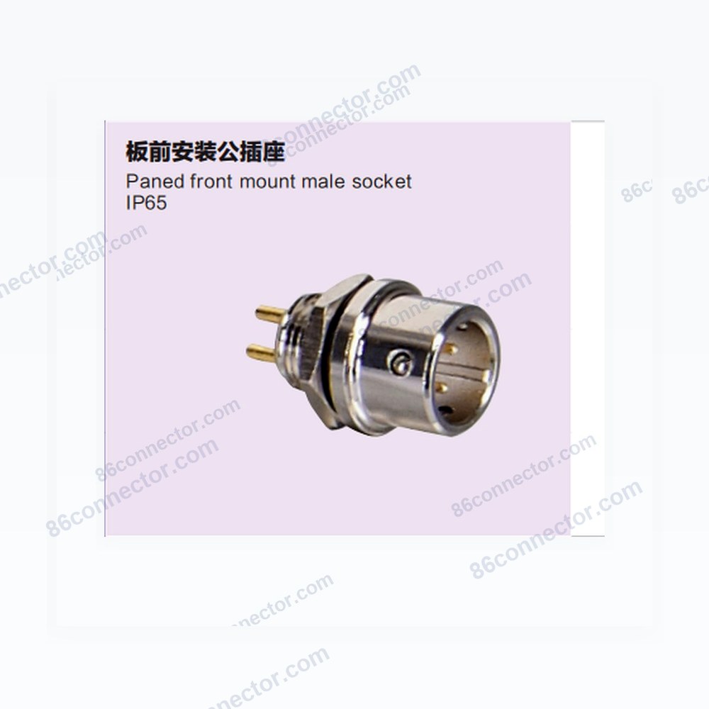 XS9-B board front mount male socket/IP65-Push-in quick locking-2 3 4 5pins