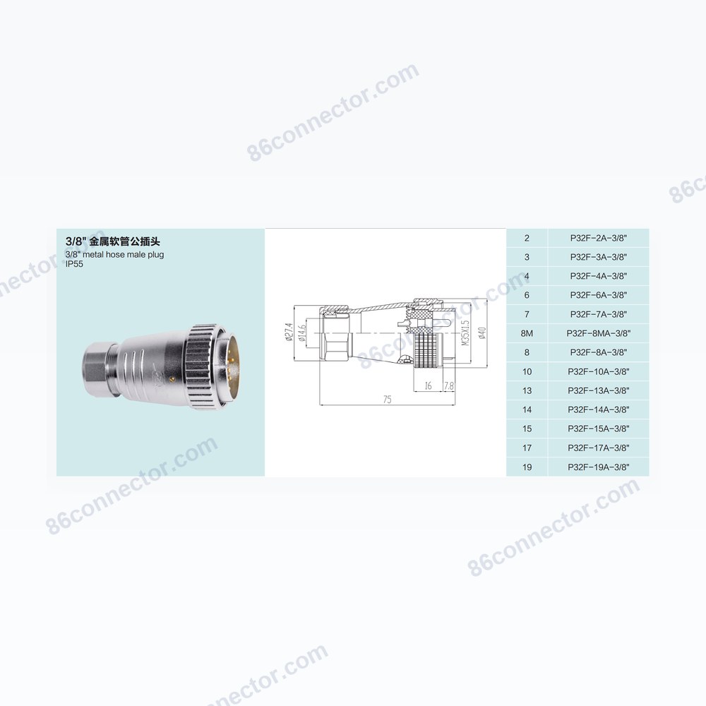 P32F-A-3/8 — Dimensions / specs