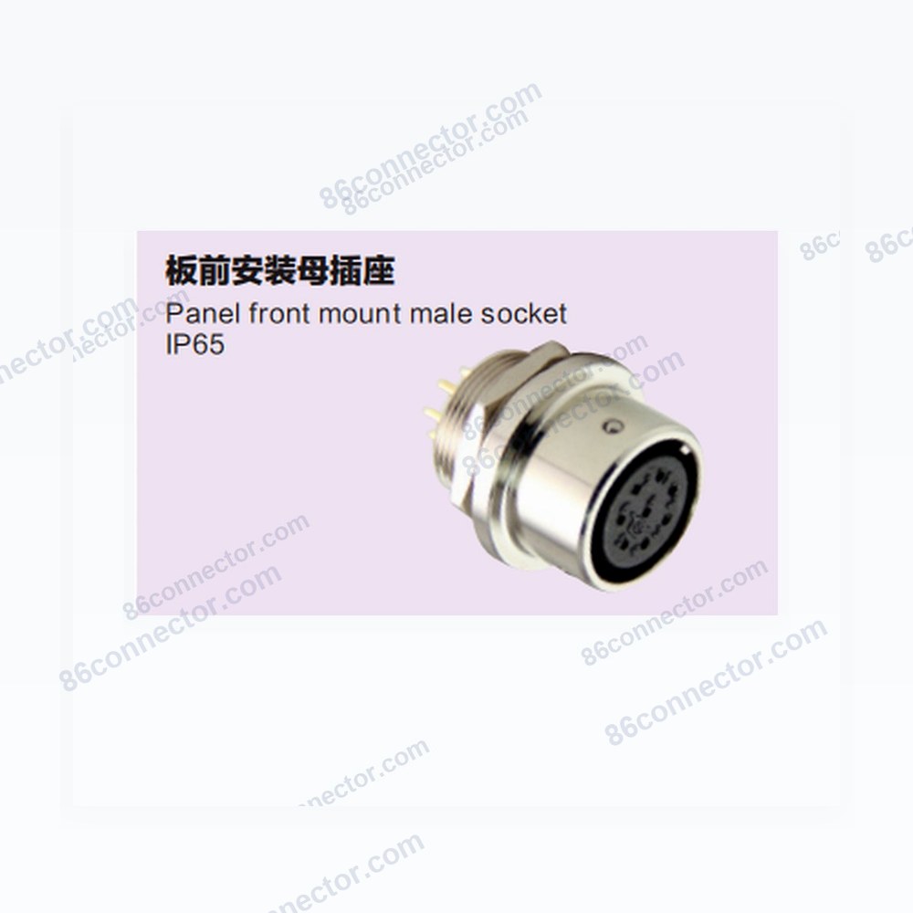 XS16F-B Panel front mount female socket/IP65-Push-in quick locking-2 3 4 5 6 7 8 9pins