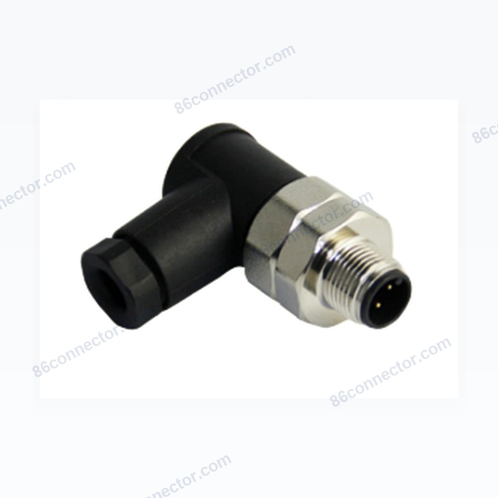 M12PGF-D 90° angled PG type male cable plug (PG7/PG9)/IP67-Screw Terminal