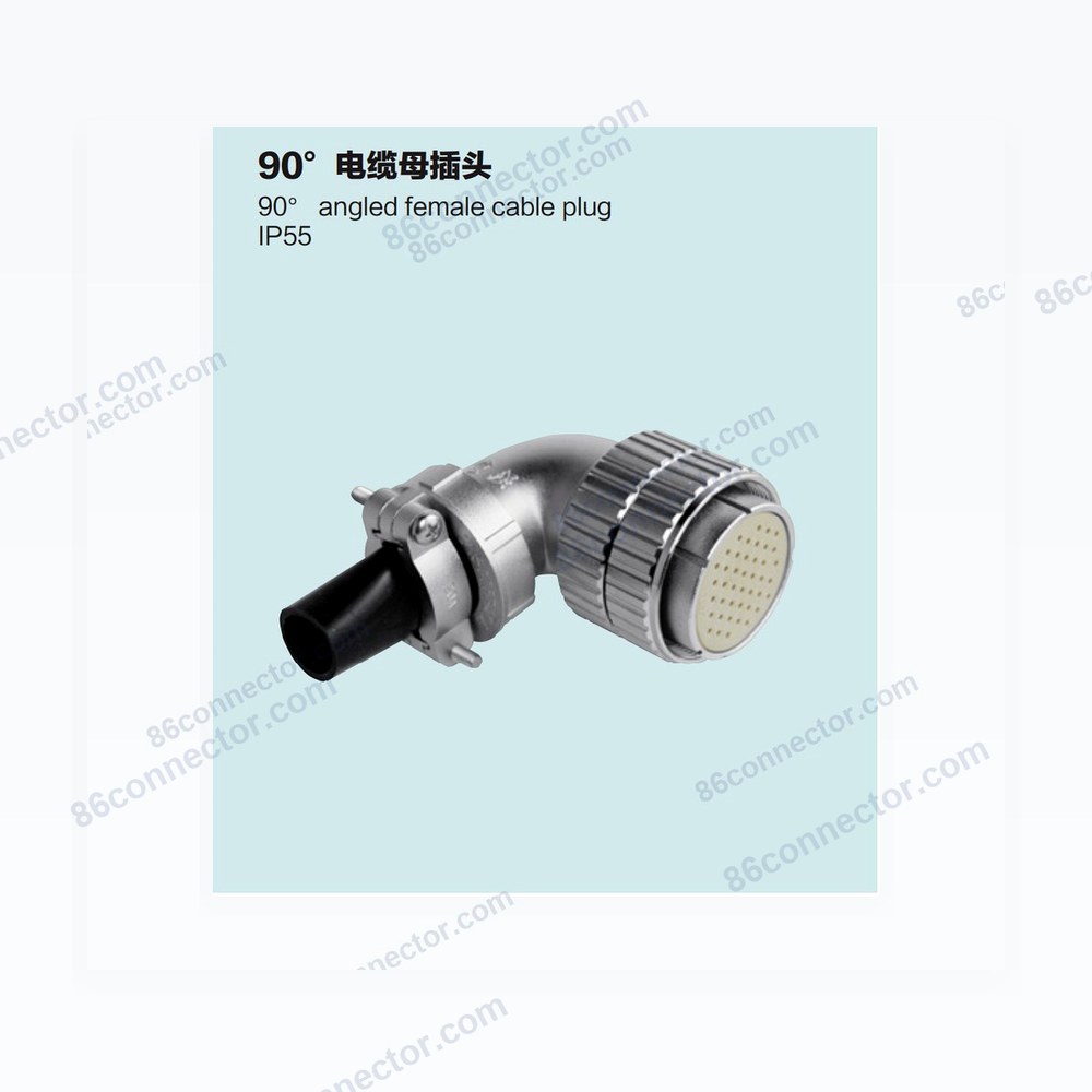 P48-D 90° cable female plug IP55
