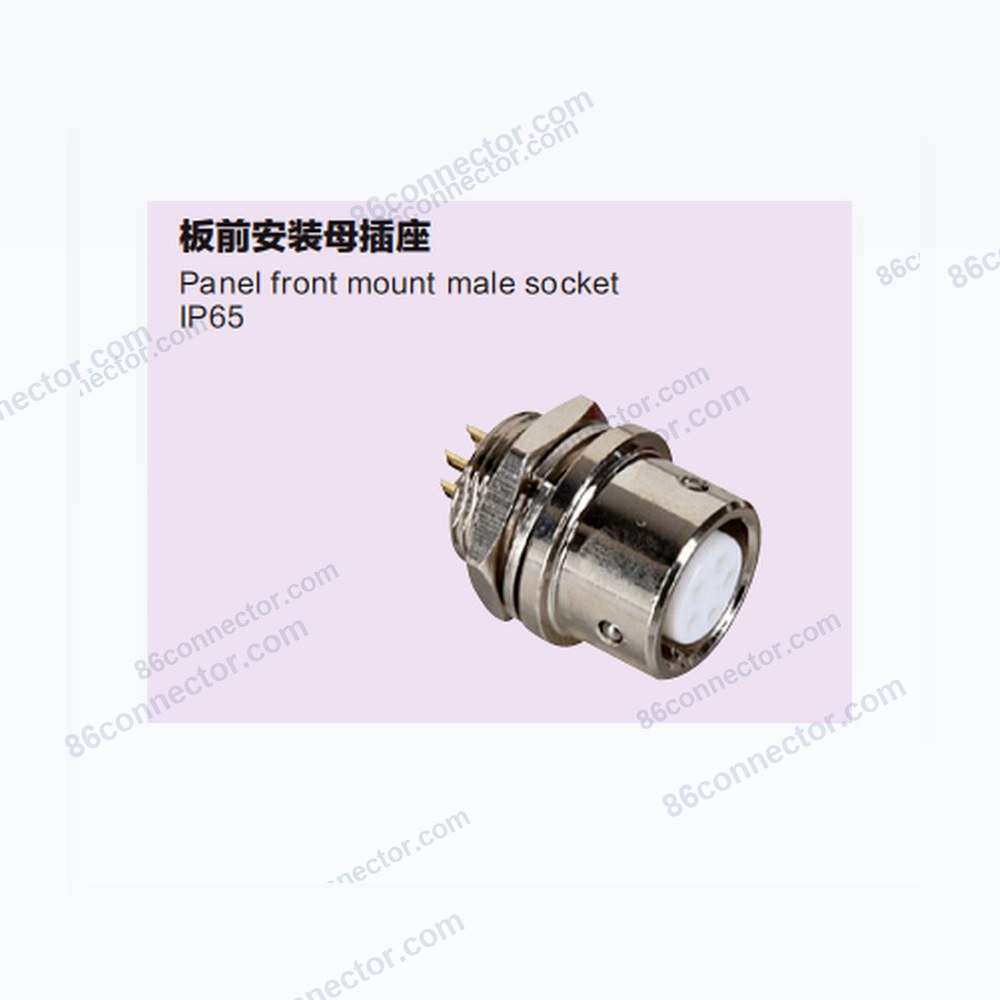XS12F-B Panel front mount female socket/IP65-Push-in quick locking-2 3 4 5 6 7 8pins