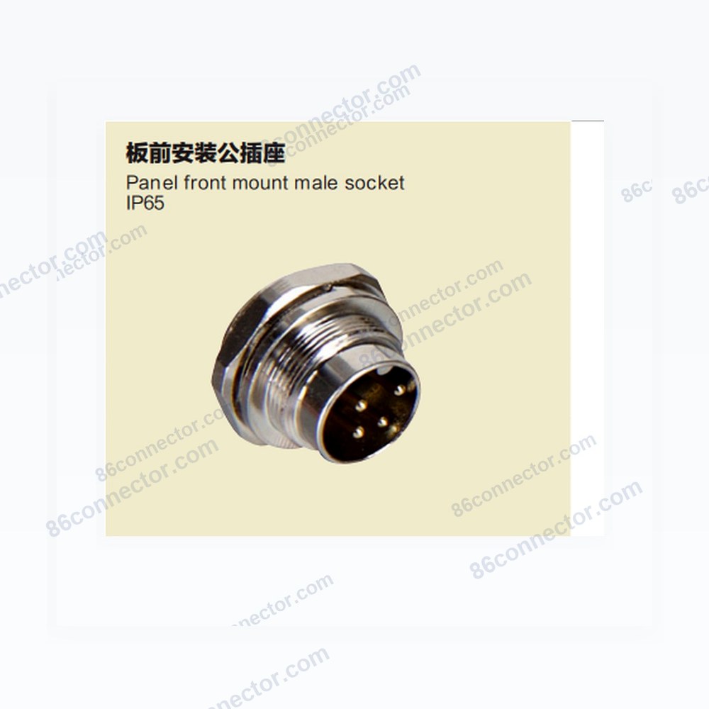 M16-B1 Panel front mount male socket/IP65