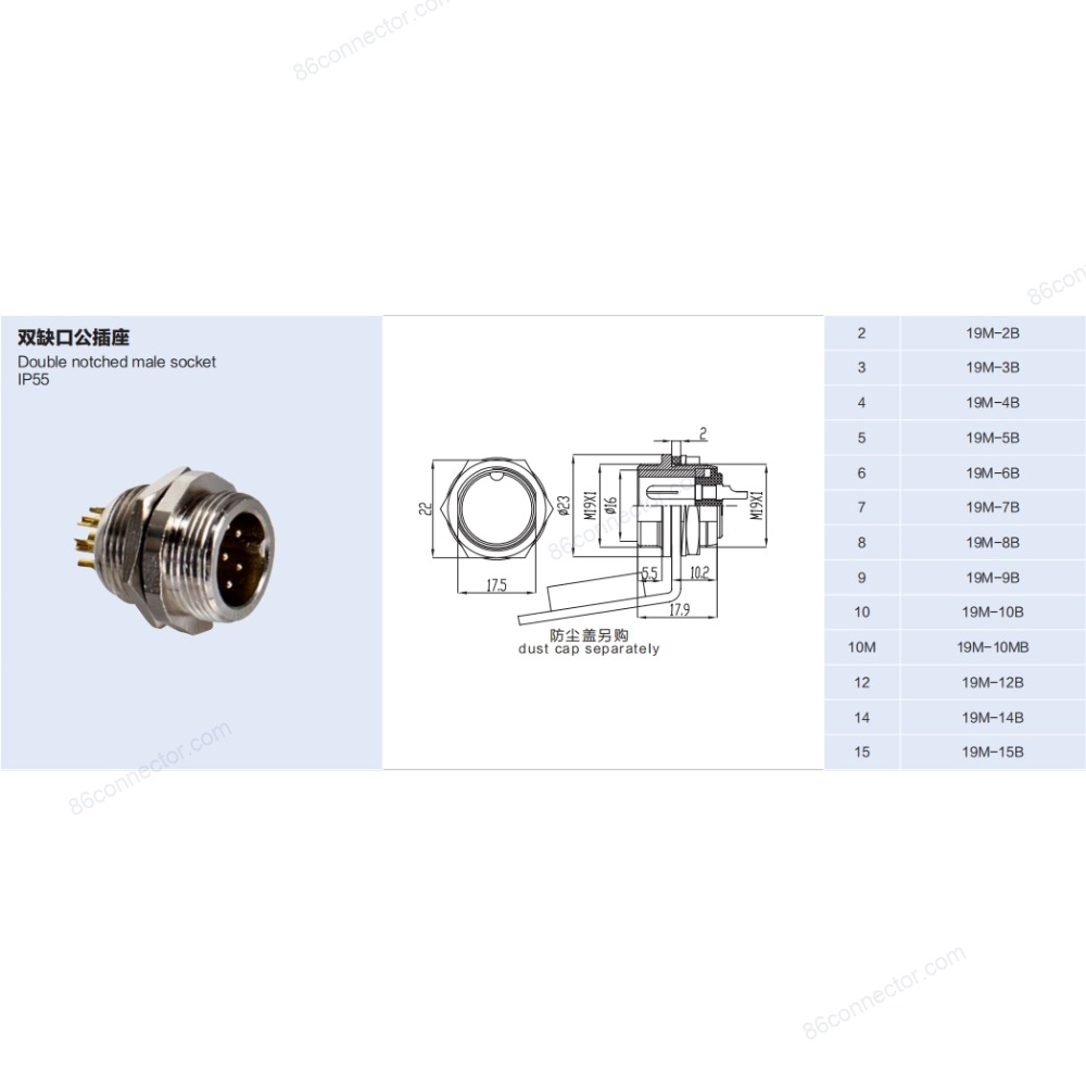19M-B — Dimensions / specs