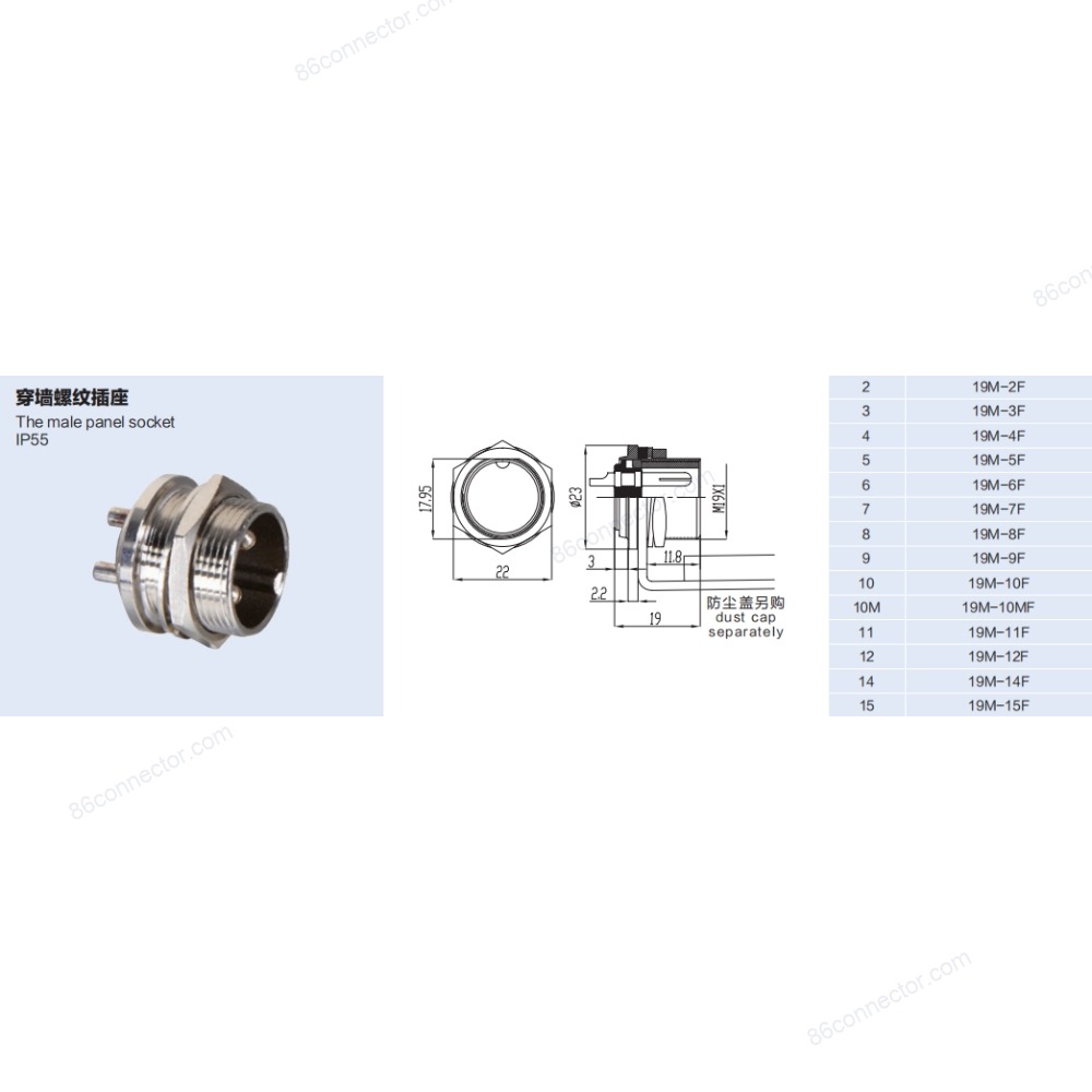 19M-F — Dimensions / specs